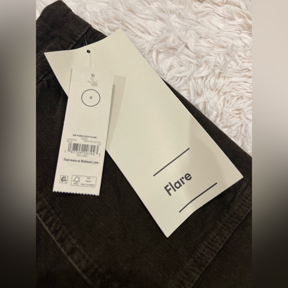 New No Boundaries Women's Porkchop Flare Corduroy Pants Jeans 0 Dark Brown Retro - Picture 5 of 7